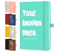 ENOMY A5 Personalised Notebook Custom Hardcover Executive Journal Daily Planner Work Notebook Customised with Logo Text Image Green