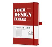 ENOMY Custom A5 Notebook Personalised Hardcover Journal with Logo/Text/Image Executive Notepad Student Diary Corporate Gift Travel Notebook Red
