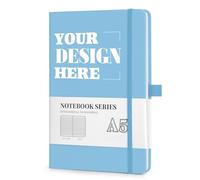 ENOMY Custom A5 Notebook Personalised Hardcover Journal with Logo/Text/Image Executive Notepad Student Diary Corporate Gift Travel Notebook Sky Blue