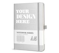 ENOMY Custom A5 Notebook Personalised Hardcover Journal with Logo/Text/Image Executive Notepad Student Diary Corporate Gift Travel Notebook Silver