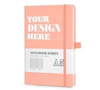 ENOMY Custom A5 Notebook Personalised Hardcover Journal with Logo/Text/Image Executive Notepad Student Diary Corporate Gift Travel Notebook Pink