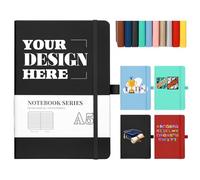 ENOMY Custom A5 Notebook Personalised Hardcover Journal with Logo/Text/Image Executive Notepad Student Diary Corporate Gift Travel Notebook Black