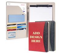 ENOMY Custom Personalised Portfolio A4 Leather Conference Folder Waterproof PU Business Certificate Holder Professional Corporate Gift for Office Meetings Engraved Logo Name Red