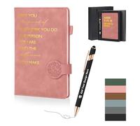 ENOMY Customised Executive Notebook Set A5 Leather Journal with Pen Personalised Work Diary for Men Women Business Gifts Pink
