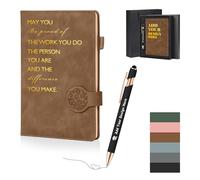 ENOMY Customised Executive Notebook Set A5 Leather Journal with Pen Personalised Work Diary for Men Women Business Gifts Brown