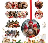 ENOMY Personalised Christmas Bauble with Photo - Custom Xmas Tree Decorations for Family Unique Photo Baubles for Mom Dad Kids - Personalised