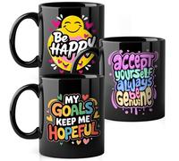 ENOMY Personalised Coffee Mug Custom Photo Text Logo Ceramic Mug Customised 11oz Tea Cup for Men & Women Gifts for Boyfriend Girlfriend Good Friend Christmas Halloween (Black)