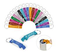 ENOMY Personalised Customised Bottle Opener Keychain Bulk Engraved Text/Logo Customized Beer Bottle Opener Idea Gifts for Bar Party Wedding Birthday Christmas Favours 100PC