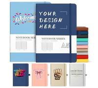 ENOMY Personalised Notebook Custom Logo/Text/Image personalized notebooks A5 Executive Customized Journal & Student Notepad Diary Hardcover Gift Blue