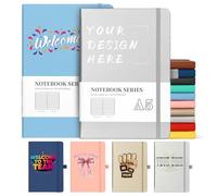 ENOMY Personalised Notebook Custom Logo/Text/Image personalized notebooks A5 Executive Customized Journal & Student Notepad Diary Hardcover Gift Silver