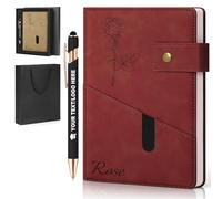 ENOMY Personalised Notebook Journal Set with Personalized Pen & Gift Box Engraved Logo/Text/Image Customized Notebook Best Gift for Birthday Corporate, Business College Red