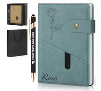 ENOMY Personalised Notebook Journal Set with Personalized Pen & Gift Box Engraved Logo/Text/Image Customized Notebook Best Gift for Birthday Corporate, Business College Light Blue