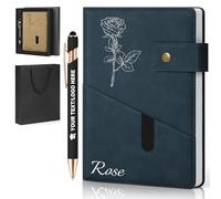 ENOMY Personalised Notebook Journal Set with Personalized Pen & Gift Box Engraved Logo/Text/Image Customized Notebook Best Gift for Birthday Corporate, Business College Deep Blue