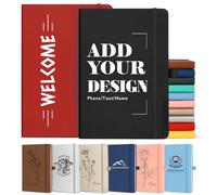 ENOMY Personalised Notepad A5 Custom PU Leather Hardcover Memo Book Simple Daily Notebook for Quick Notes Lists Black