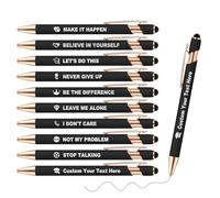 ENOMY Personalised Pen with Stylus Custom Handwriting Pens Engraved Pen with Name/Logo/Text Customized Ballpoint Pens Black Ink Personalization Gift for Business Offices Parties Events College