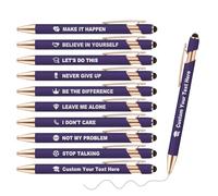 ENOMY Personalised Pen with Stylus Custom Handwriting Pens Engraved Pen with Name/Logo/Text Customized Ballpoint Pens Black Ink Personalization Gift for Business Offices Parties Events College