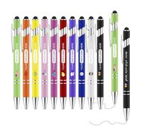 ENOMY Personalised Pens Bulk with Stylus Black Ink Customized Pens with Logo Text Customized Ballpoint Pens for Businesses Offices Events Schools Ideas Gift