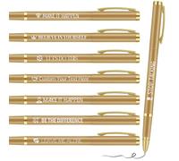 ENOMY Personalised Pens with Logo/Text/Name Custom Pen in Bulk Black Ink Ballpoint Pens Customization for Brand Marketing Businesses Offices College Graduation Gifts Gold