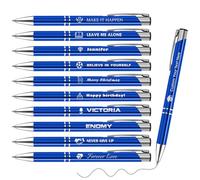 ENOMY Personalised Pens with Name/Logo/Message Custom Pens Customize Pens Engraved Ballpoint Pen in Bulk Black Ink for Businesses Offices College DeepBlue