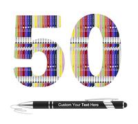 ENOMY Personalized Pens 50 Pcs with Logo Text Name Custom Pen with Stylus Black Ink Ballpoint Pens Writing Bulk for College Office Business Birthday