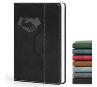ENOMY Premium A5 Leather Personalised Notebook 240 Page Journal with Logo/Text/Image Customisable Business Diary Meeting Notepad Executive Gift for Men Women Black