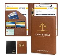 ENOMY PU Leather Document Folder A4 Personalised Custom Letter Presentation Folders with Logo for Men & Women Business Conference Portfolio Office Organiser Interview Essential Brown