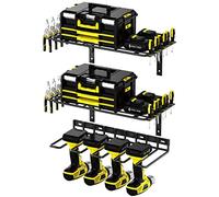 ENONCI Power Tool Organizer Wall Mount, Adjustable Design Garage Organization, Garage Storage Drill Holder Wall Mount, Garage Shelving Tool Organizer for Garage Workshop, Black
