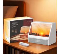 ENONCI Sunrise Alarm Clock Wake-up Light White Noise Bluetooth Connectivity Remote Button Control Natural Sound Sunrise Sunset Simulation Adjustable Brightness Christmas Birthday Gift for Friend