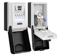 ENONEO Key Lock Box Wall Mounted with Light Up Dial, Large Key Storage Lock Box 4 Digit Combination Waterproof Large Key Safe High Security LockBox for Home Office Garage Outdoor