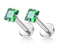 ENONTY 16G 18G 20G G23 Titanium Push in Labret Monroe Stud Threadless Lip Nose Stud Cartilage Medusa Conch Helix Lobe Tragus Earrings, Small, Titanium, cubic zirconia