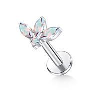 ENONTY G23 Titanium Flat Back Earrings Studs 20g 18g 16g F136 Titanium Labrets Press Fit Threadless Push In Dainty Cartilage Helix Conch Lobe Lip Tragus Piercing Jewelry Push Back, Small, Titanium