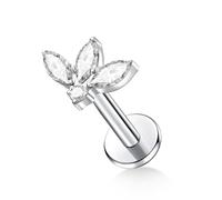 ENONTY G23 Titanium Flat Back Earrings Studs 20g 18g 16g F136 Titanium Labrets Press Fit Threadless Push In Dainty Cartilage Helix Conch Lobe Lip Tragus Piercing Jewelry Push Back, S, Titanium, cubic