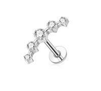 ENONTY G23 Titanium Flat Back Earrings Studs 20g 18g 16g F136 Titanium Labrets Press Fit Threadless Push In Dainty Cartilage Helix Conch Lobe Lip Tragus Piercing Jewelry Push Back, S, Titanium, cubic