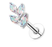 ENONTY G23 Titanium Flat Back Earrings Studs 20g 18g 16g F136 Titanium Labrets Press Fit Threadless Push In Dainty Cartilage Helix Conch Lobe Lip Tragus Piercing Jewelry Push Back, S, Titanium, cubic