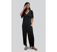 Enorsia Ankle Length Wide Leg Jumpsuit In Black Black