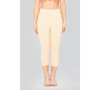 Enorsia Bee Printed Cropped Leggings In Yellow Yellow