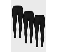 Enorsia Black High-Waisted Full Length Everyday Leggings 3 Pcs Pack Black