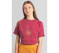 Enorsia Blossom Print Cropped Sweatshirt In Red Red