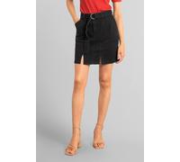 Enorsia Boyfriend's Love Split Front Denim Skirts In Black Black