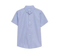 Enorsia Boys Short Sleeve Oxford Shirt - Stretch Cotton Smart Casual School Uniform Top - Classic Button-Down Collar - Lightweight and Breathable Boy's Shirt for Everyday Comfort - Blue, 13 Years