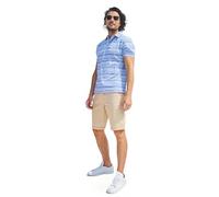 Enorsia Casual Yarn Dyed Short Sleeves Polo Shirt for Men with Rich Color and Regular Fit - Blue, M