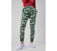 Enorsia Christmas Green Colour Festive Printed Joggers In Dark Green Dark Green