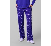 Enorsia Christmas Snow Heart Printed Trousers In Blue Blue