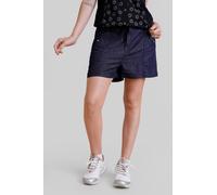 Enorsia Classic Folded Hem Light Weight Denim Shorts In Navy Navy
