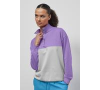 Enorsia Colour Block Ls High Neck Sweatshirt In Purple Purple
