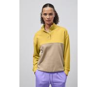 Enorsia Colour Block Ls High Neck Sweatshirt In Yellow Yellow