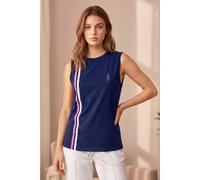 Enorsia Cotton Sleeveless Top In Navy Navy