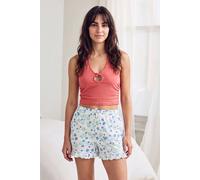 Enorsia Daisy Jersey Shorts In White White