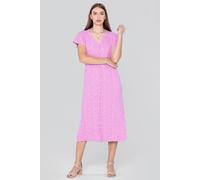 Enorsia Ditsy Floral Printed Ribbed Nightdress In Pink Pink