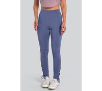 Enorsia Draw Cord Detailed Hem Slim Leggings In Blue Blue